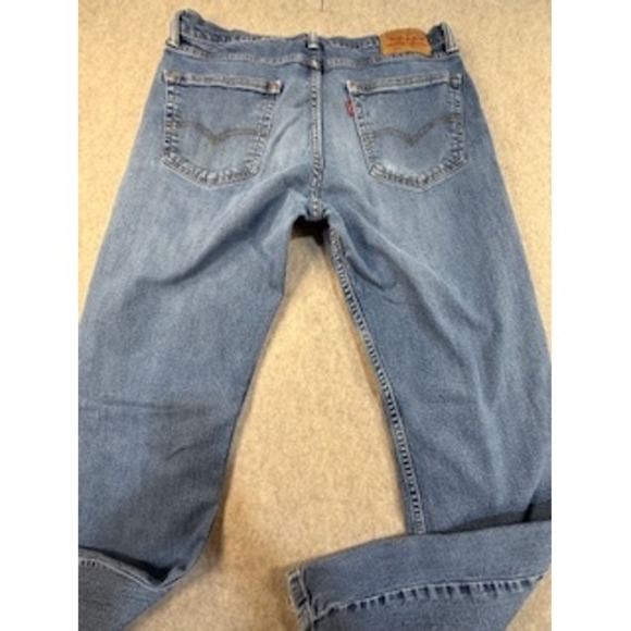 Levis 505 Regular Fit Straight Leg Mens Jeans Blue Denim W34 L32 - Picture 5 of 6